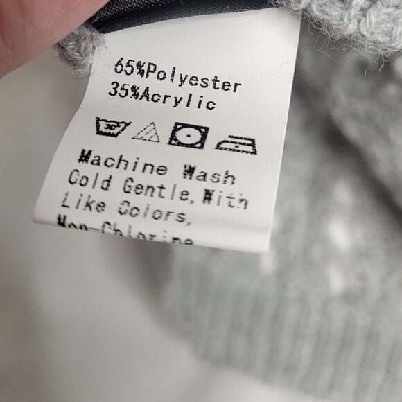 CURVE gray open knit cold shoulder soft v-neck sweater 2XL - Picture 5 of 7